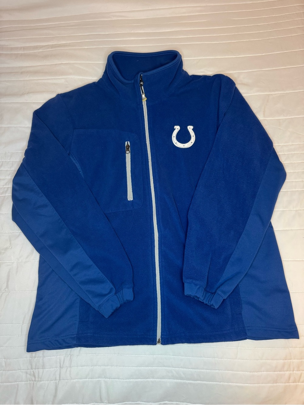 NFL Men’s Colts Large Fleece Zip Up Jacket